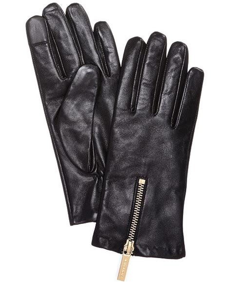 michael kors leather gloves with zipper|mk gloves.